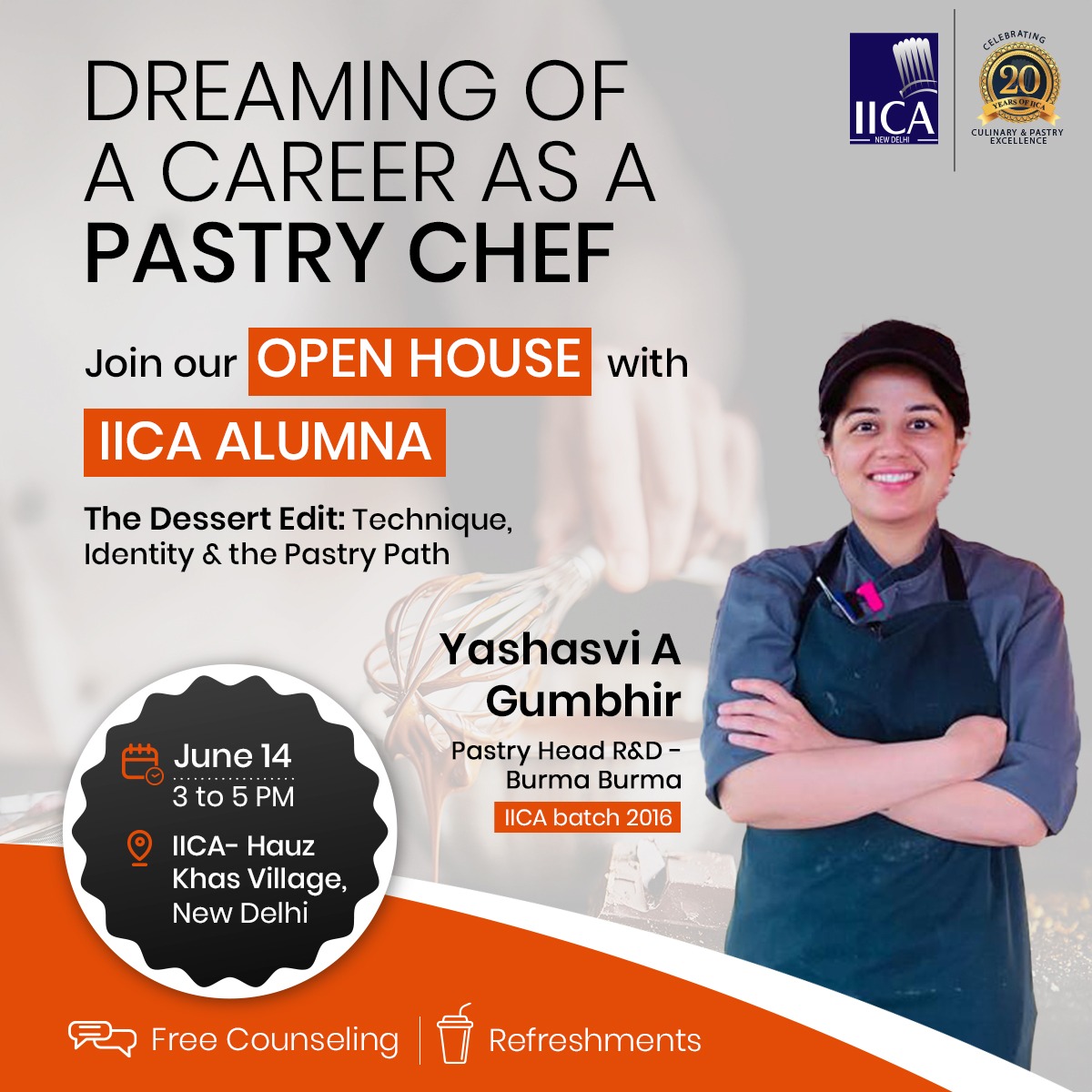 Meet the Pastry Pro- Open House with IICA Alumna on June 14